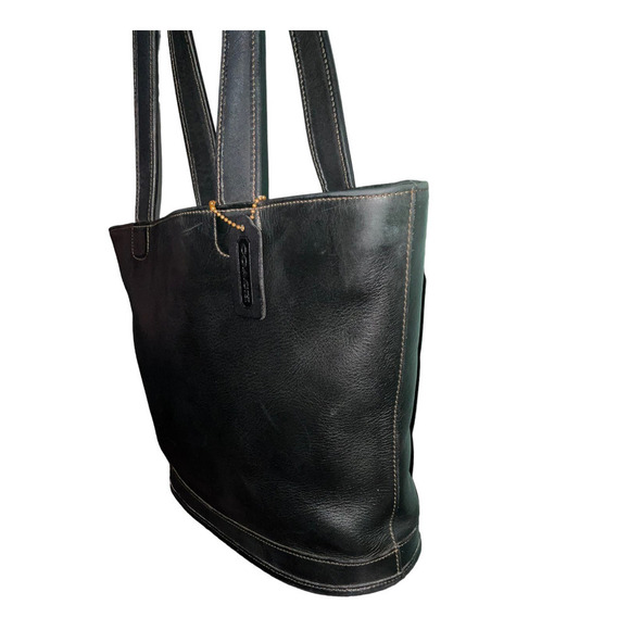 COACH VINTAGE BLACK LEATHER BLEECKER BUCKET BAG 9302 Made in United States - Picture 9 of 16
